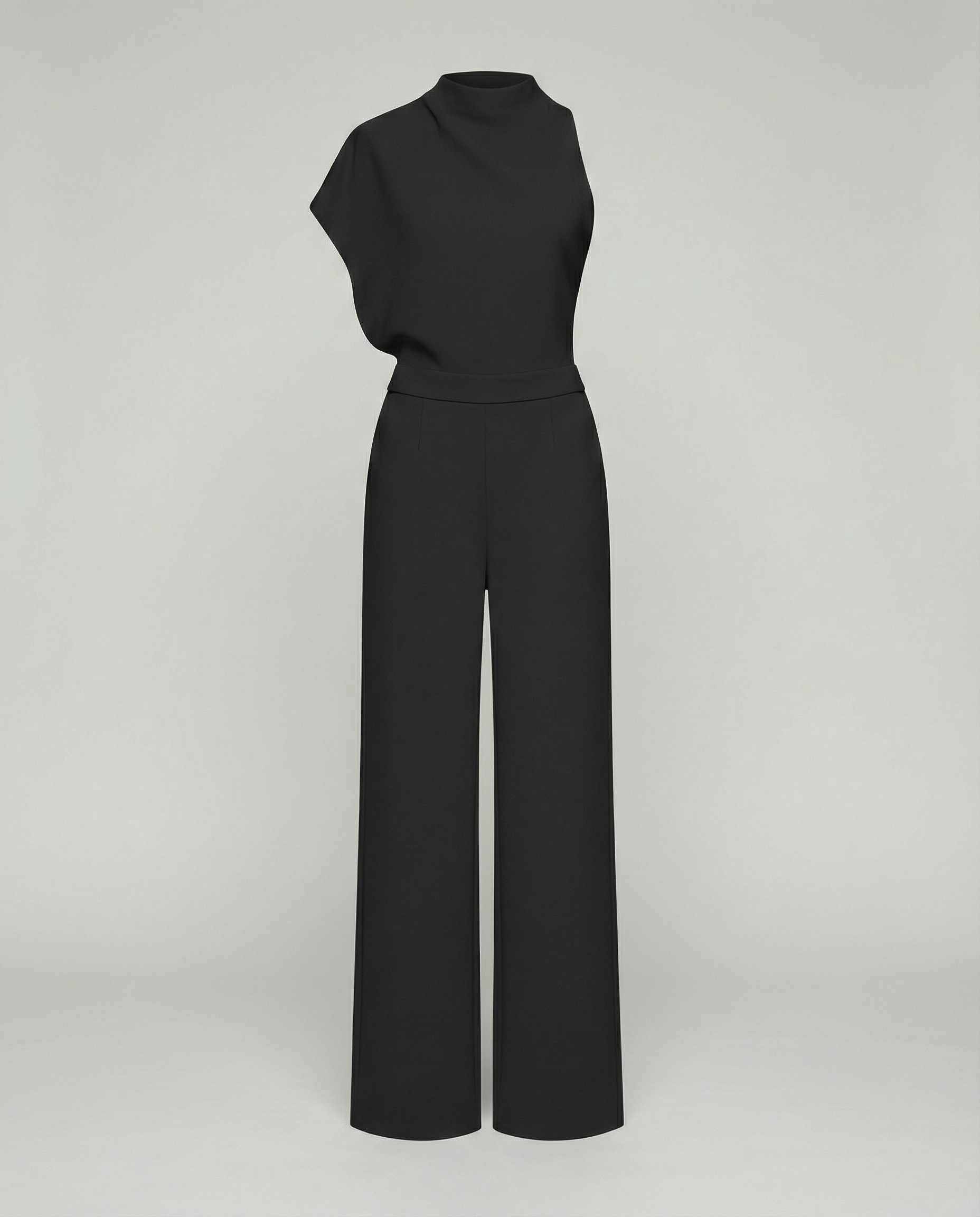 R&B | Damen Jumpsuit mit Rundhalsausschnitt, Armellos und Weitem Bein