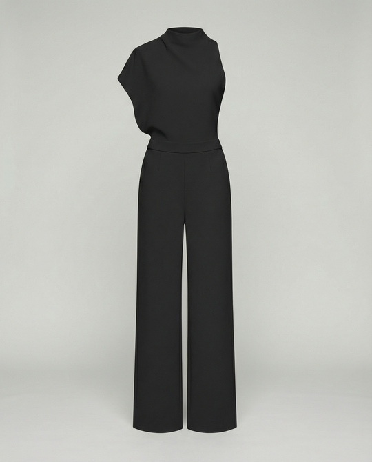 R&B | Damen Jumpsuit mit Rundhalsausschnitt, Armellos und Weitem Bein