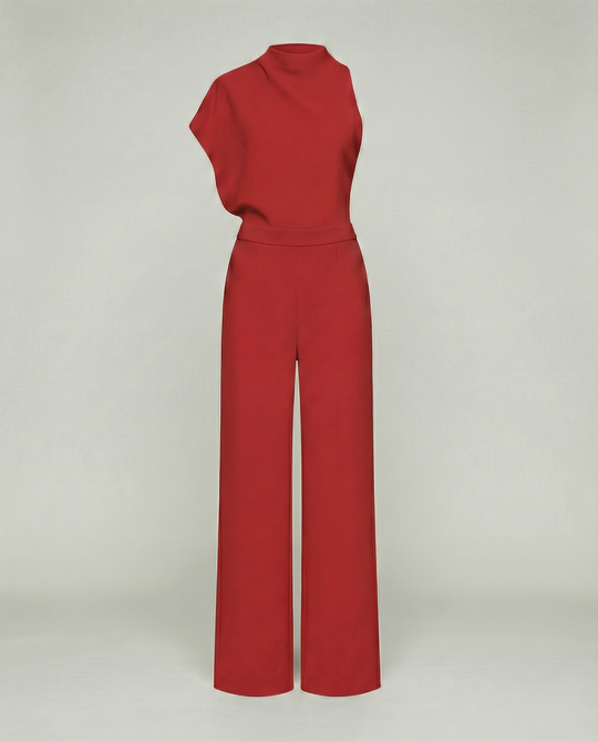 R&B | Damen Jumpsuit mit Rundhalsausschnitt, Armellos und Weitem Bein