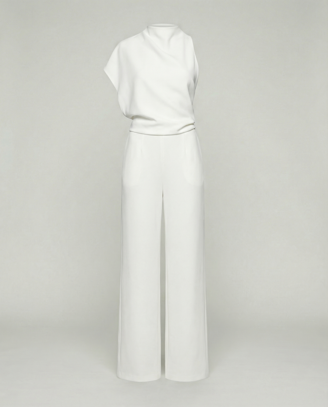 R&B | Damen Jumpsuit mit Rundhalsausschnitt, Armellos und Weitem Bein