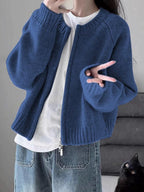 R&B | Stilvolle Blaue Strickjacke für Frauen