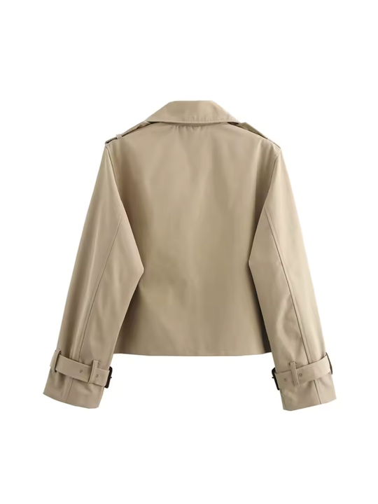 R&B | Damen Wasserdichter Trenchcoat Mit Gürtel Manschetten und Reverskragen