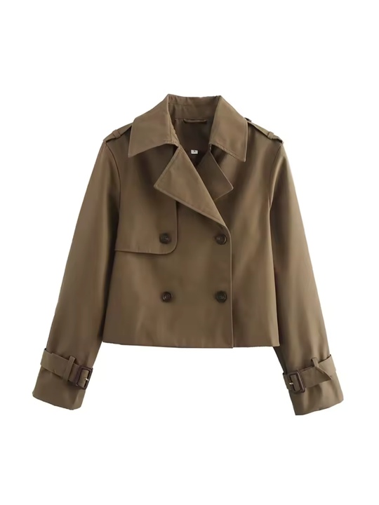 R&B | Damen Wasserdichter Trenchcoat Mit Gürtel Manschetten und Reverskragen