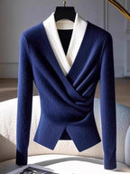R&B | Bluse mit Drapierung Wollmischung Stilvoll und Sophisticated