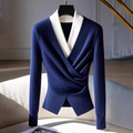 R&B | Bluse mit Drapierung Wollmischung Stilvoll und Sophisticated
