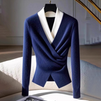 R&B | Bluse mit Drapierung Wollmischung Stilvoll und Sophisticated
