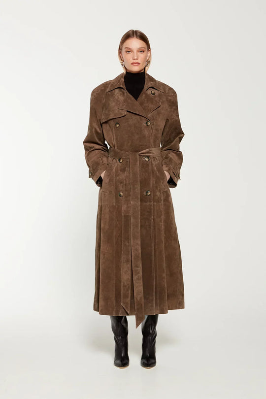 R&B | Eleganter Wildleder Trench Coat