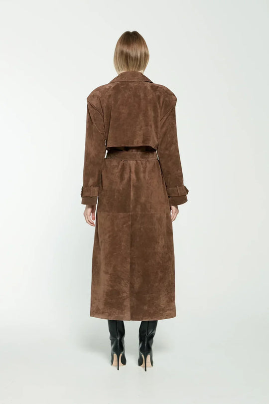 R&B | Eleganter Wildleder Trench Coat