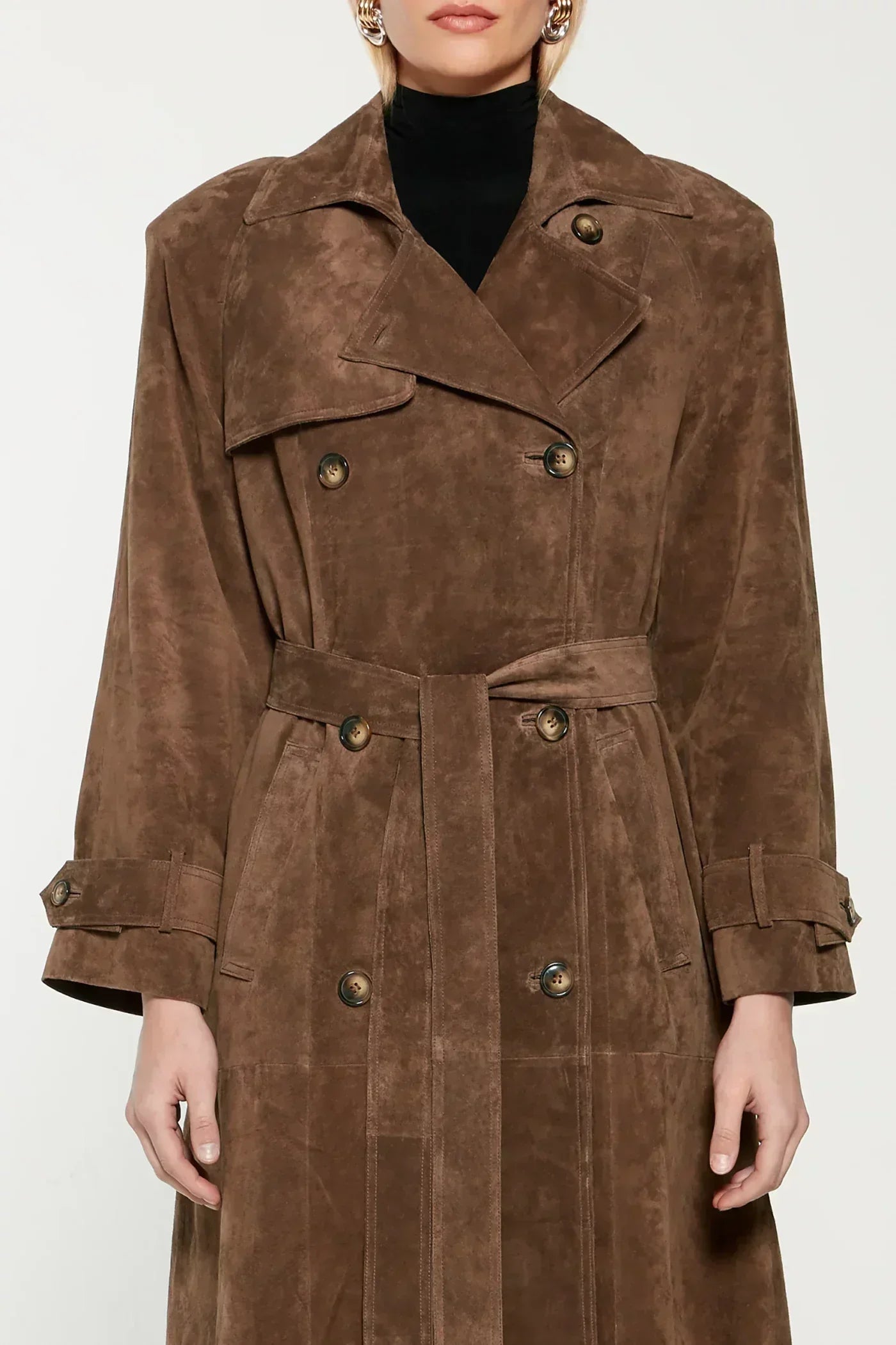 R&B | Eleganter Wildleder Trench Coat