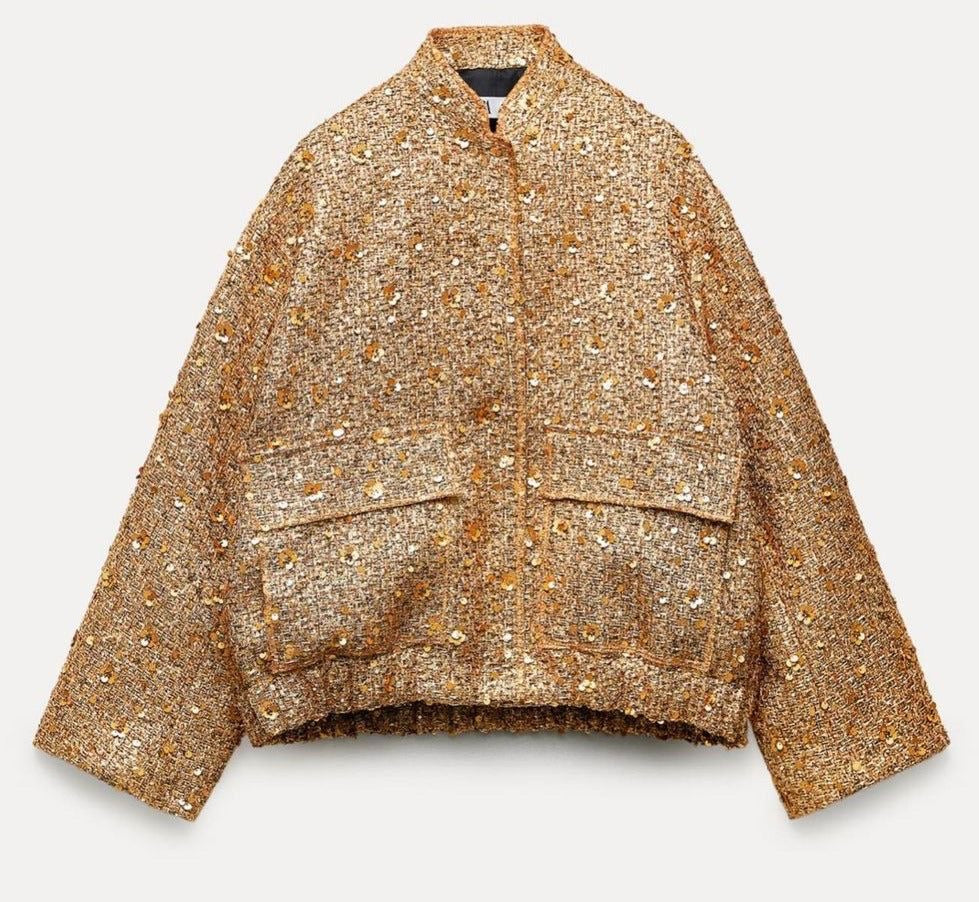 R&B | Paillettenjacke Glänzender Look Elegante Aussage