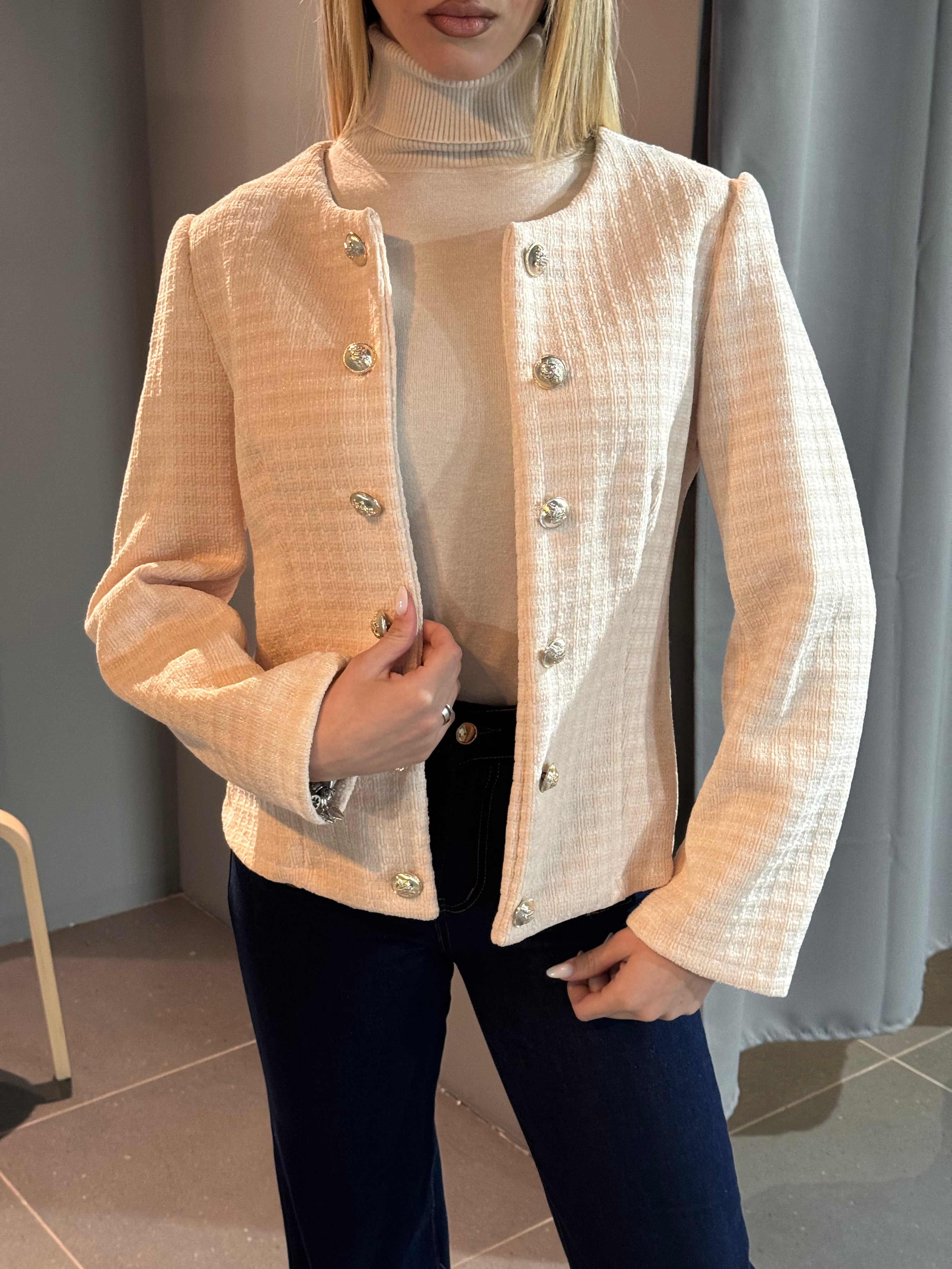 R&B | Exklusive Tweedjacke mit Perlenknöpfen Klassisch und Sophistisch