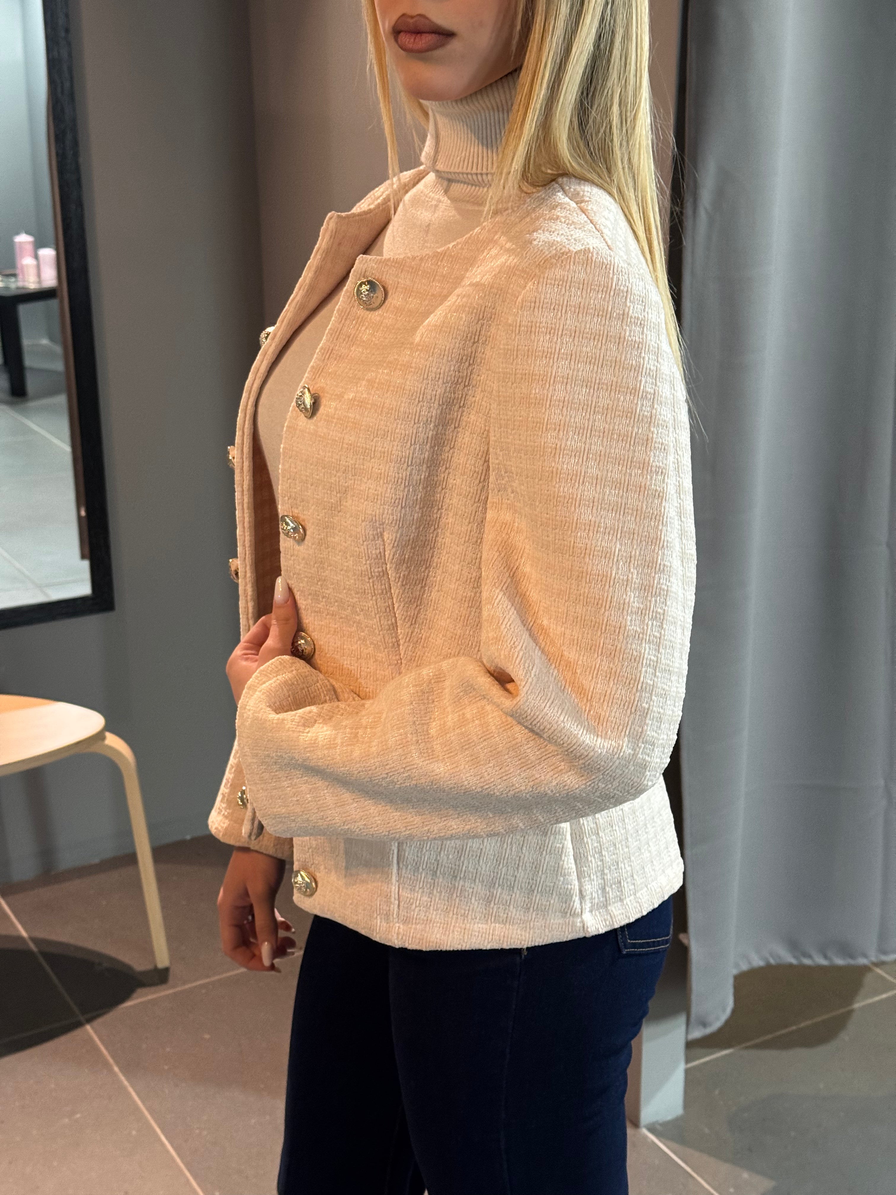 R&B | Exklusive Tweedjacke mit Perlenknöpfen Klassisch und Sophistisch