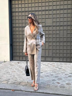 R&B | Übergröße Damen Blazer Hosen Satz mit Gürtel