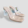 R&B | Nude Klare Absatz Riemen Sandalen für Frauen