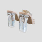 R&B | Nude Klare Absatz Riemen Sandalen für Frauen
