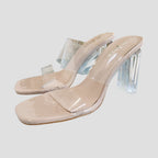 R&B | Nude Klare Absatz Riemen Sandalen für Frauen