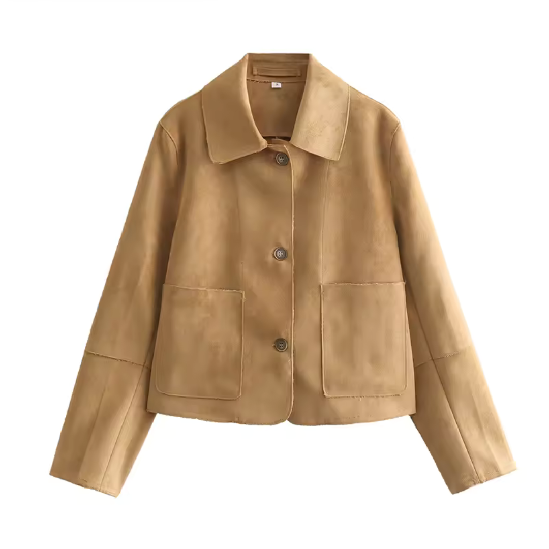R&B | Kurze Jacke mit Knöpfen und Langen Ärmeln für Damen
