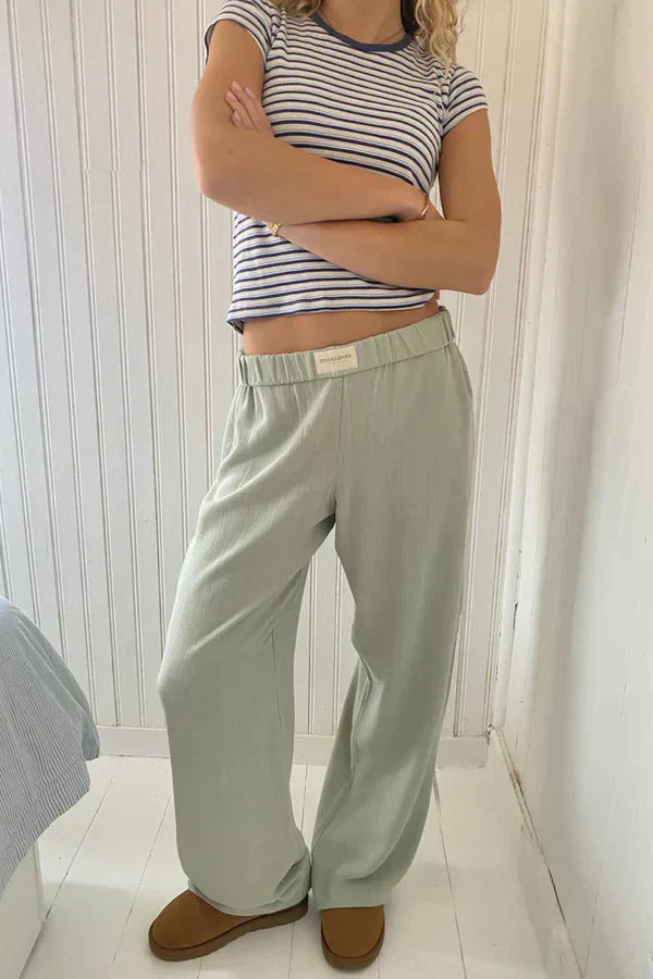 Heidi-Mode | Loose fit Gestreift Elastisch Taille Hose