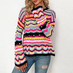 R&B | Gestreifter Strickpullover Mit Feinem Design