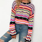R&B | Gestreifter Strickpullover Mit Feinem Design