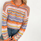 R&B | Gestreifter Strickpullover Mit Feinem Design