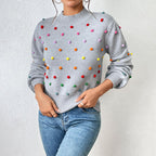 R&B | Lässiger Strick-Pompons-Pullover