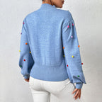 R&B | Lässiger Strick-Pompons-Pullover
