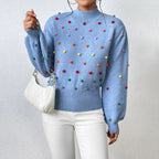 R&B | Lässiger Strick-Pompons-Pullover
