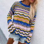 R&B | Gestreifter Strickpullover Mit Feinem Design