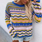 R&B | Gestreifter Strickpullover Mit Feinem Design