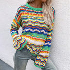 R&B | Gestreifter Strickpullover Mit Feinem Design