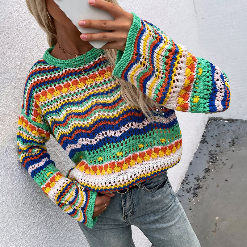 R&B | Gestreifter Strickpullover Mit Feinem Design