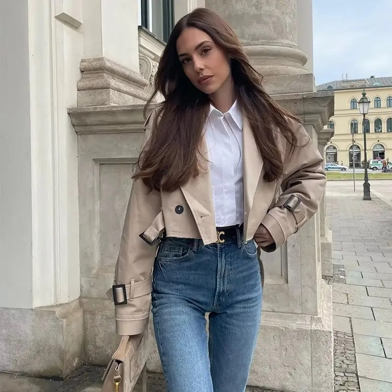 R&B | Schicke Cropped Trenchjacke