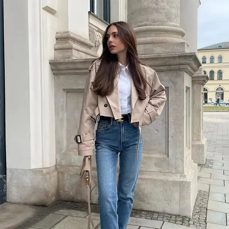 R&B | Schicke Cropped Trenchjacke