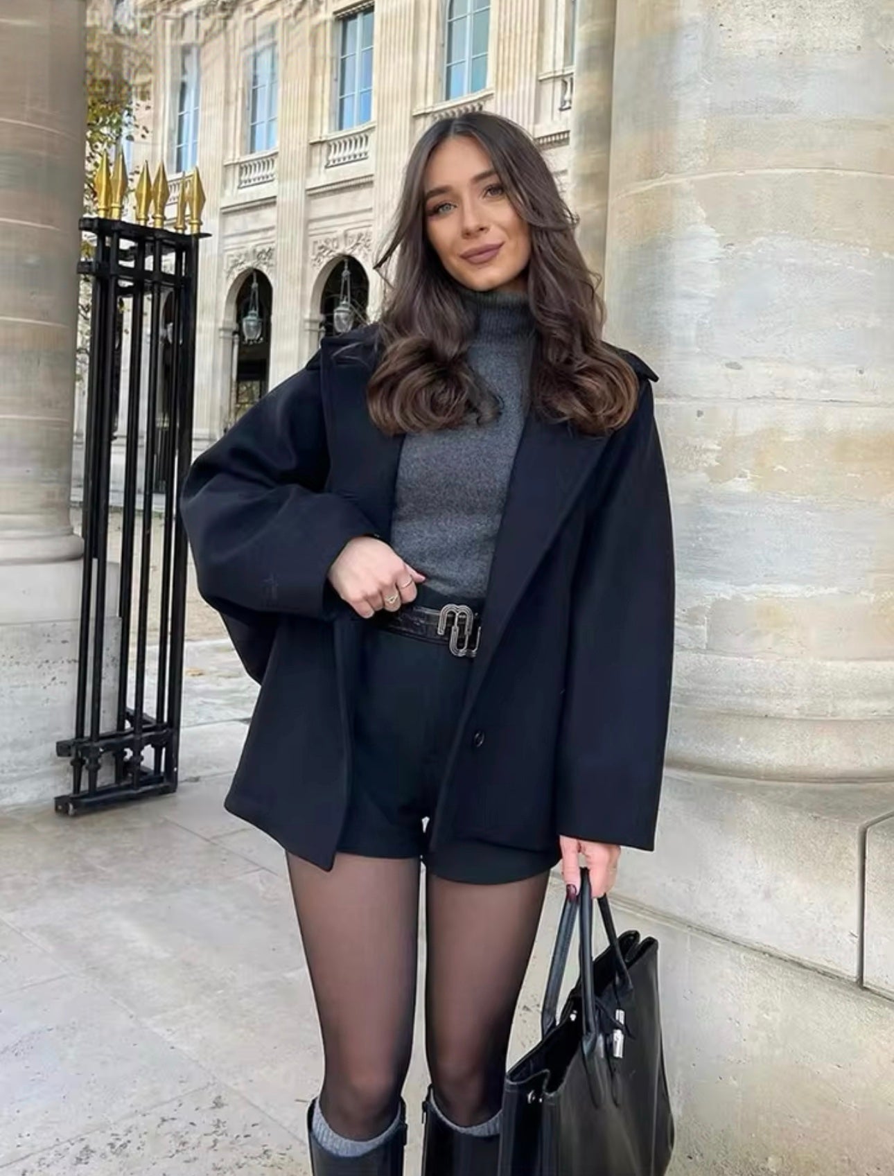 R&B | Mantel - Oversized Fit - Wollmischung - Doppelt-Knöpfig - Reverskragen