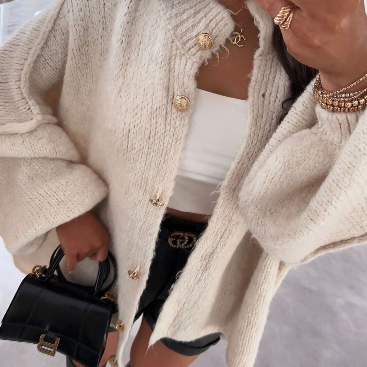 R&B | Stilvolle Oversized Wollcardigan für Damen