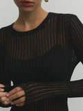 Elegantes gestreiftes durchsichtiges Top