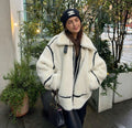 R&B | Shearling-Jacke - Übergroßer Schnitt - Weiche Textur - Warme Fütterung - Reißverschlussöffnung