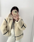 R&B | Shearling-Jacke - Übergroßer Schnitt - Weiche Textur - Warme Fütterung - Reißverschlussöffnung