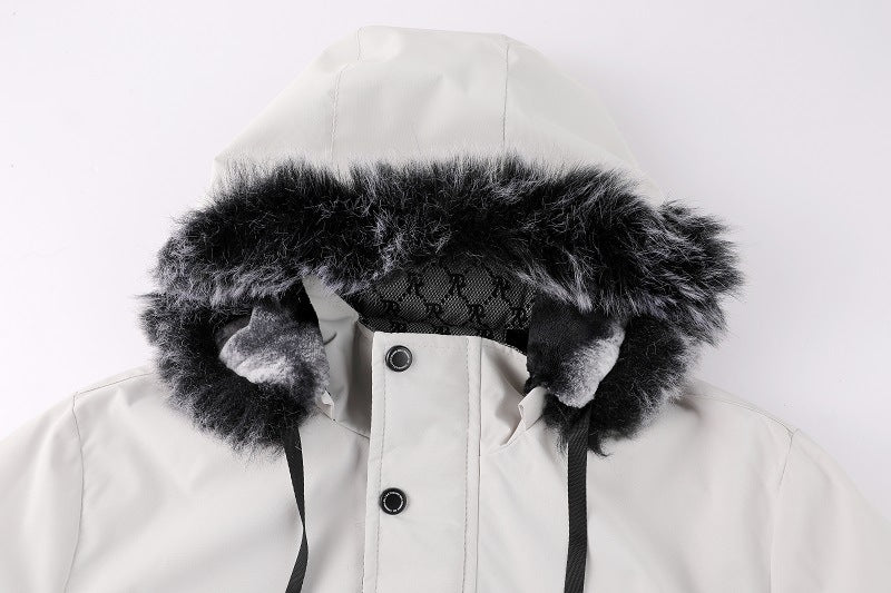 R&B | Herrenjacke mit Abnehmbarer, Pelzgefütterter Kapuze