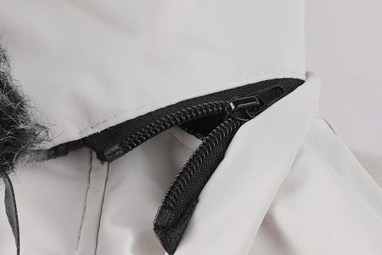 R&B | Herrenjacke mit Abnehmbarer, Pelzgefütterter Kapuze
