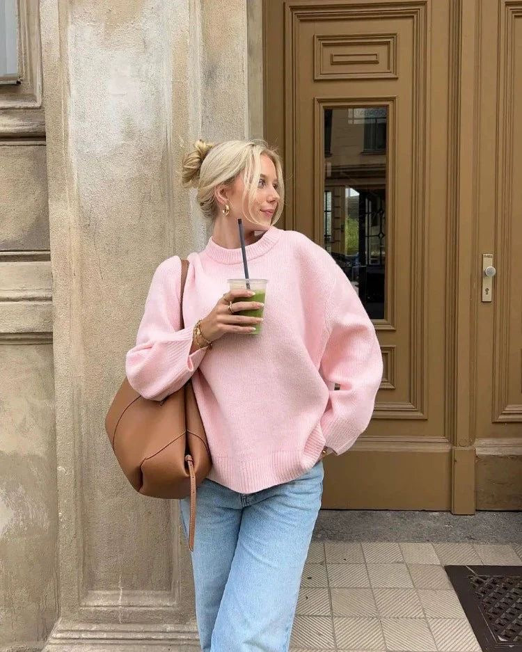 R&B | Strickpullover mit Hohem Hals Lässige Passform Minimalistischer Stil
