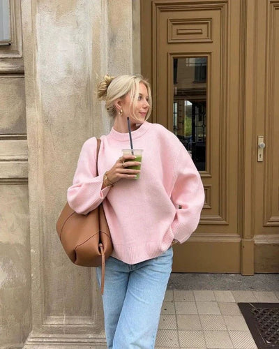 R&B | Strickpullover mit Hohem Hals Lässige Passform Minimalistischer Stil