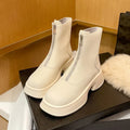 R&B | Echtes Leder Modefell Winterstiefel