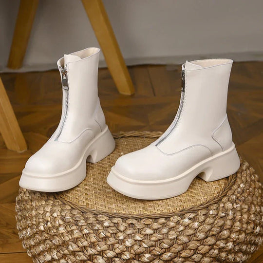 R&B | Echtes Leder Modefell Winterstiefel