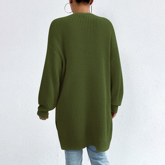 R&B | Einfarbige Elegante Strickjacke mit Taschen
