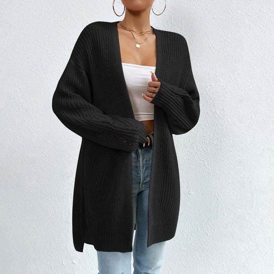 R&B | Einfarbige Elegante Strickjacke mit Taschen