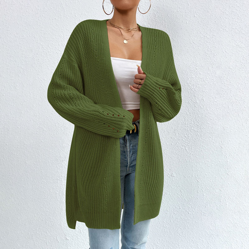 R&B | Einfarbige Elegante Strickjacke mit Taschen