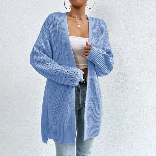 R&B | Einfarbige Elegante Strickjacke mit Taschen