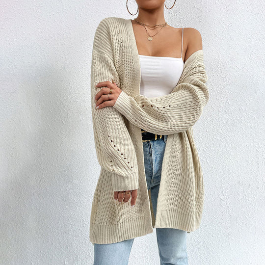 R&B | Einfarbige Elegante Strickjacke mit Taschen